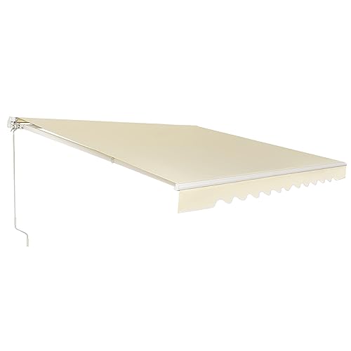 COSTWAY Markise mit Kurbel, Gelenkarmmarkise...