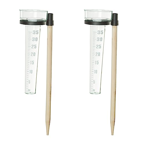 Relaxdays Regenmesser 2er Set, mit Stab,...