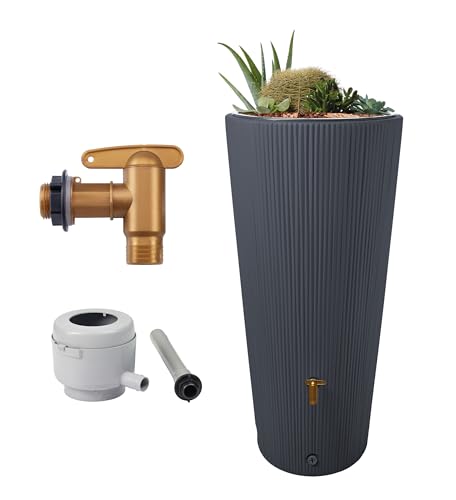 4rain Vaso 2in1 Decor Regentonne 220 Liter...