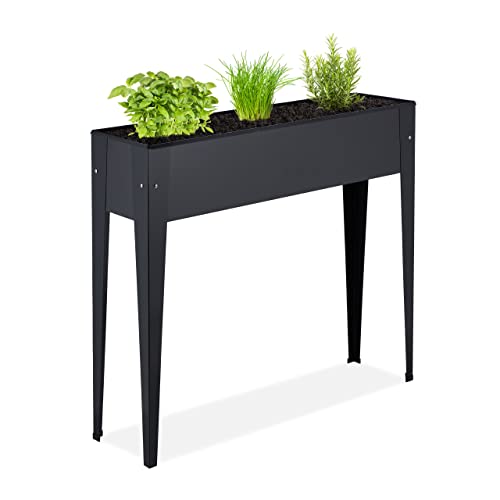 Relaxdays Hochbeet Metall, schmal,...