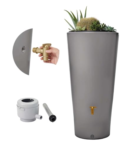 4rain Vaso 2in1 Regentonne 220 Liter zinkgrau...