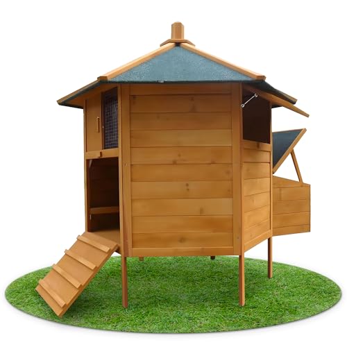 Melko - Hühnerstall braun Winterfest 131x125...