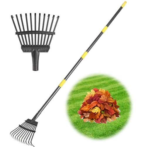 Rechen Garten, Laubrechen mit Stiel Metall...