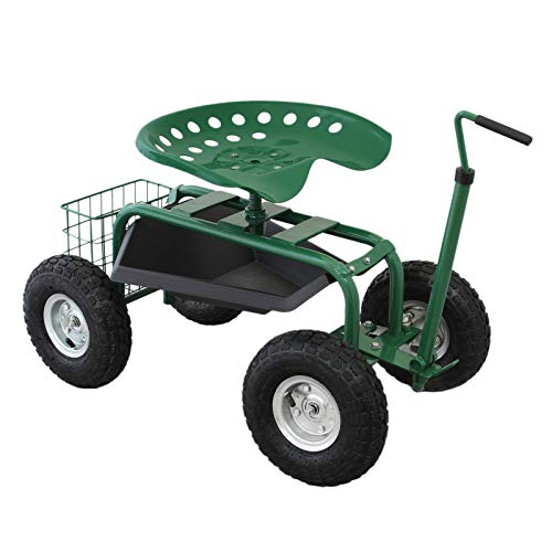 Gartensitz Fahrbarer Gartenwagen mit Sitz...