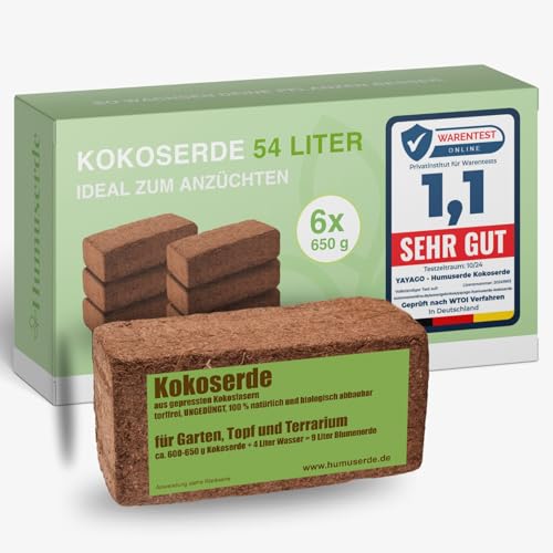 Humuserde I Kokoserde für Pflanzen 6 x 650g...