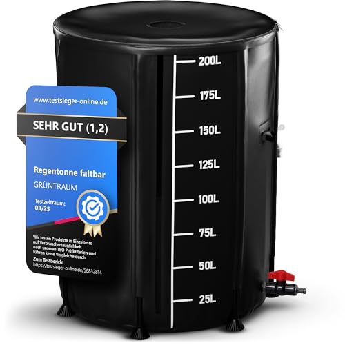 GRÜNTRAUM Regentonne faltbar 200 Liter –...