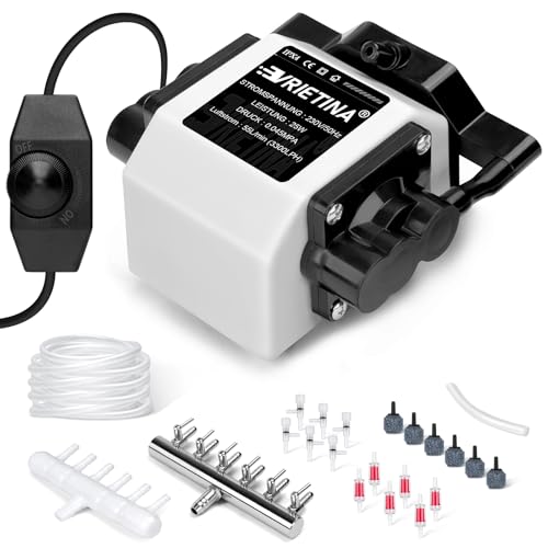 Aquarium Luftpumpe mit 6 Ausgängen | 25W...
