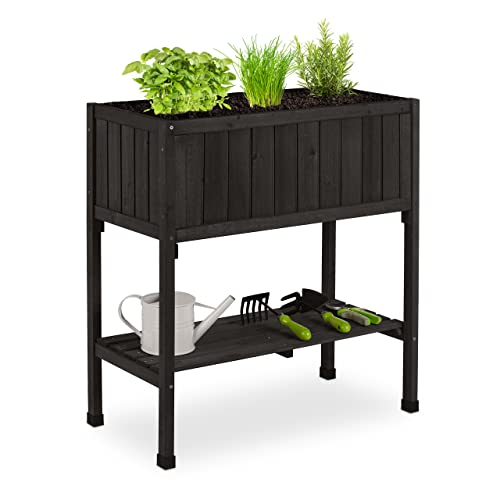 Relaxdays Hochbeet, Folie, Ablage, HxBxT: 80...
