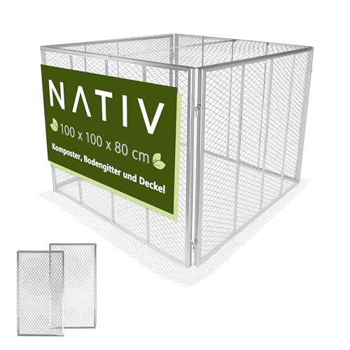 NATIV Garten Komposter 100x100x80 cm mit...