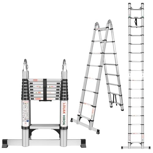 Teleskopleiter Klappleiter Aluminium 5M...