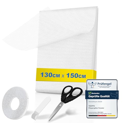 teeppo Fliegengitter Fenster 130 x 150 cm,...