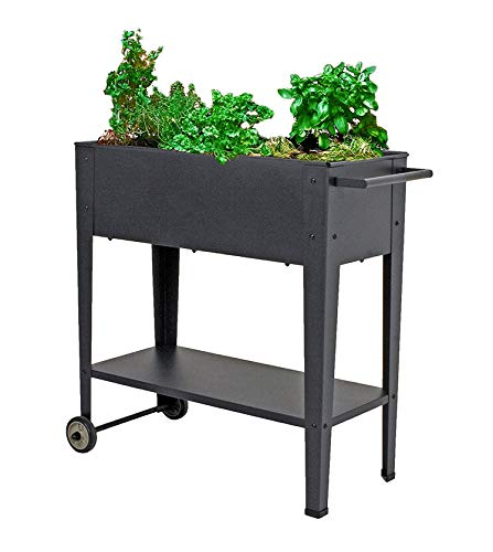 Metall Hochbeet fahrbar 75x35x80 cm - Mobiler...