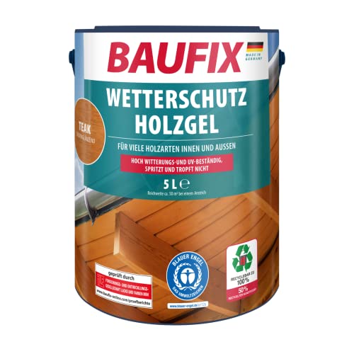 BAUFIX Wetterschutz-Holzgel, Holzlasur teak,...