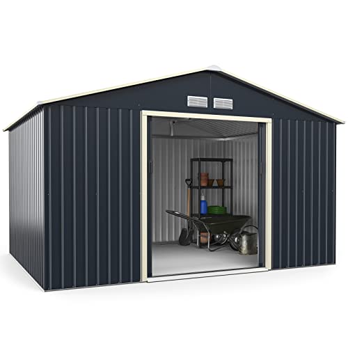 COSTWAY Gerätehaus Metall, 340x255x210 cm,...