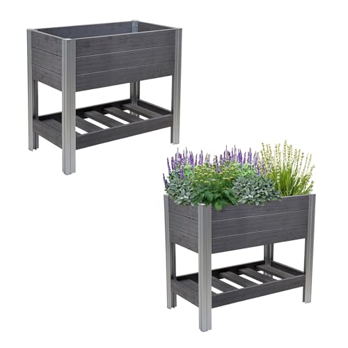 TRUTZHOLM Hochbeet mit Ablage 79x46x74 cm 65...