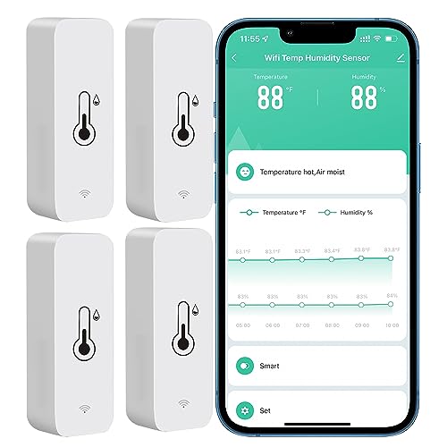 PHOVOLT WLAN Hygrometer Thermometer Sensor,...