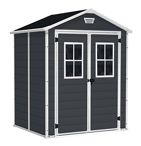 Keter Manor 6x5 Gartenhaus, Dunkelgrau, aus...