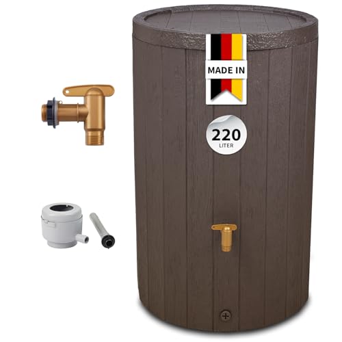 4rain Madera Regentonne Set 220 Liter Braun...