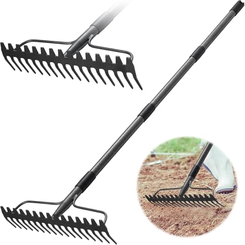 Garten Rechen, Metallharke mit 17 Zinken,...