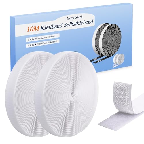 Klettband Selbstklebend Extra Stark 10Mx20mm,...