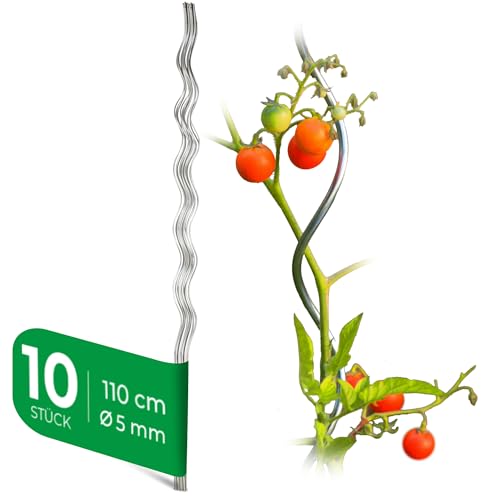 Novatool 10 Stück Tomatenstäbe 110 cm x 5...