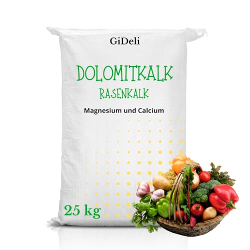 GiDeli Dolomitkalk Rasenkalk 25kg, Magnesium...