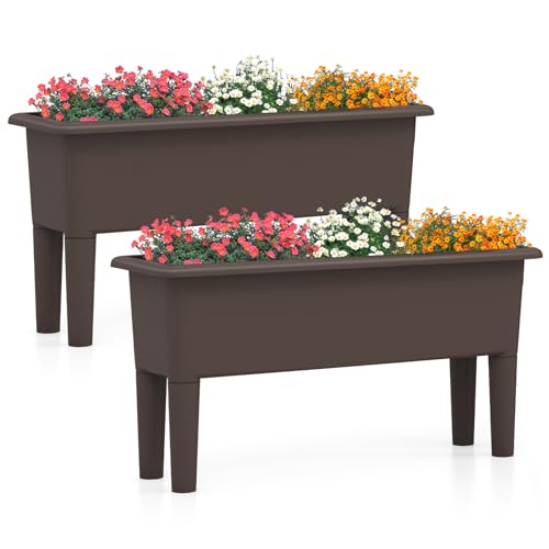 COSTWAY 2er Hochbeet, Gartenbeet aus...