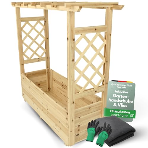 holz4home® Pflanzkasten mit Rankgitter &...