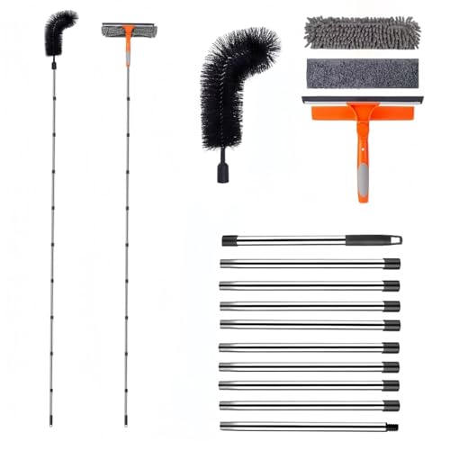 3,85 m Teleskop Fensterwischer Abzieher Set...