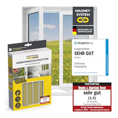 EASYmaxx Fliegengitter für Fenster mit Magic...