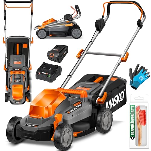 MASKO® Akku Rasenmäher mit Mulchfunktion,...