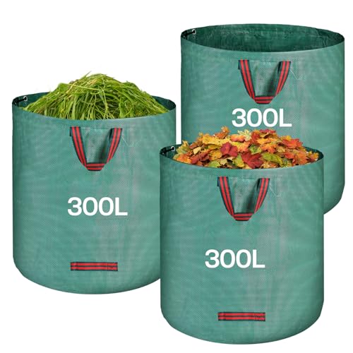 QOEOTUY Gartensack 3X 300L - Gartenabfallsack...