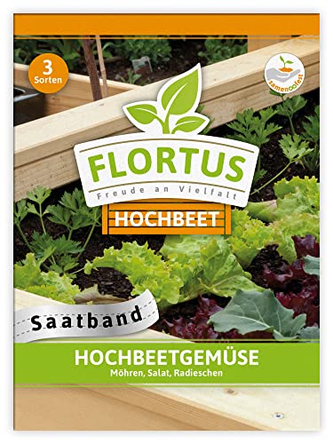 FLORTUS Hochbeetgemüse Saatbänder | 3...