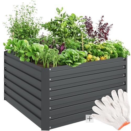 tectake® Hochbeet Metall, Hochbeete-Kit für...