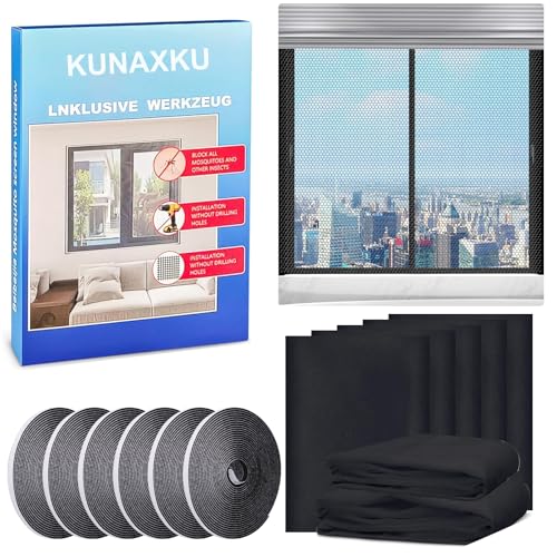 6 Stück Fliegengitter Fenster,130 x 150cm...