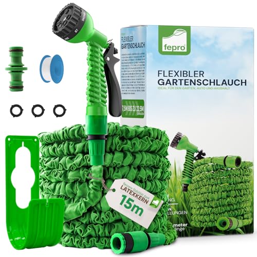 Fepro® Flexibler Gartenschlauch mit 7...