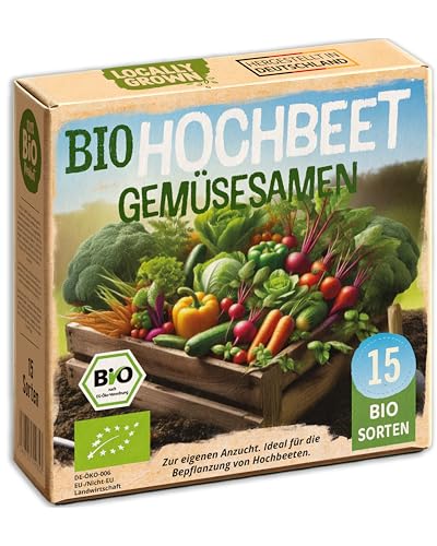 Bio Hochbeet Gemüsesamen Set, 15 Sorten,...