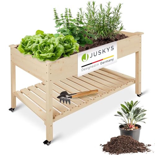 Juskys Hochbeet Freya mit Rädern - 123 x 83...
