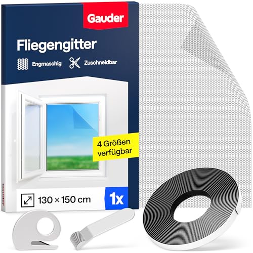 GAUDER Fliegengitter für Fenster (130 x 150...