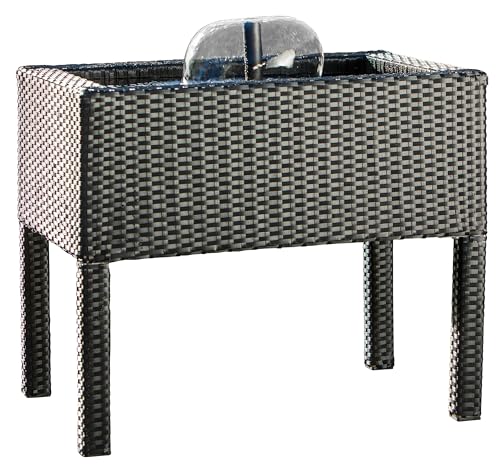 Heissner Rattan Terrassenteich, Schwarz,...