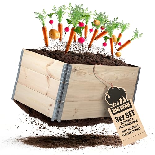 3 Stück Hochbeet für Garten Holz Beet...