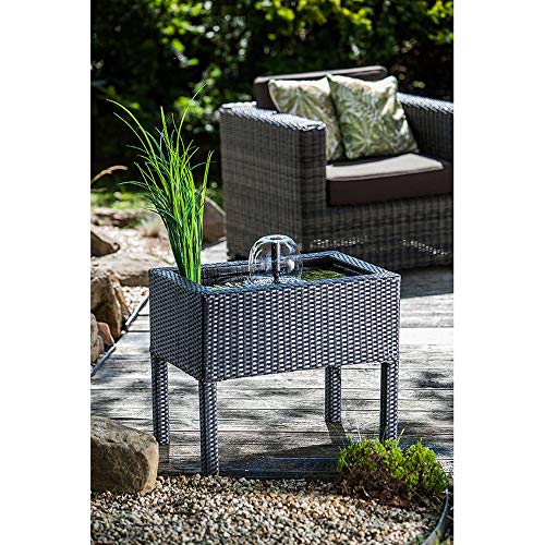 Heissner Rattan Terrassenteich, Schwarz,...