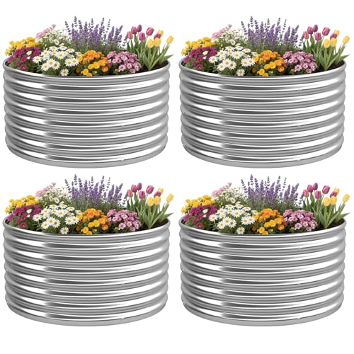 OZMSHF 4er-Pack 90x90 cm Rundes Verzinktes...