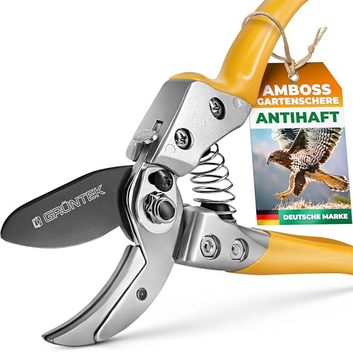 GRÜNTEK Amboss Gartenschere BUSSARD, 200 mm,...