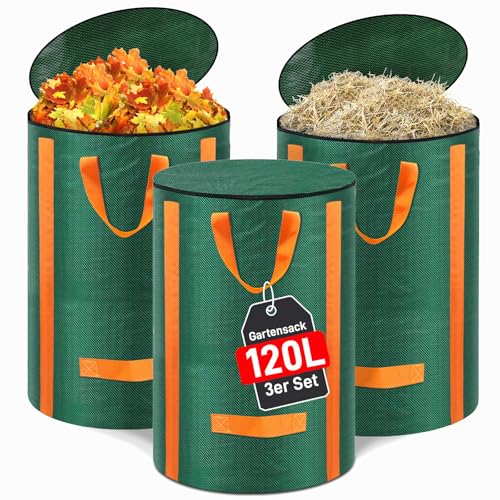 3x Gartenabfallsack stabil 120L -...