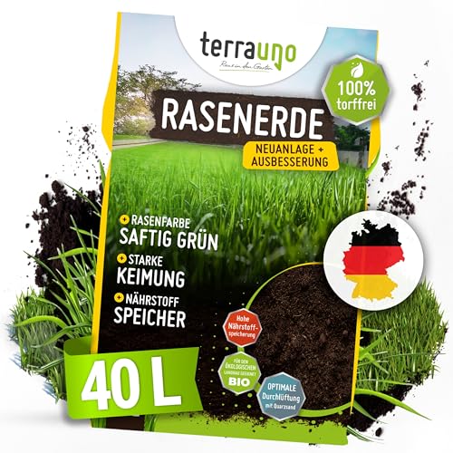 Terrauno Rasenerde mit Sand, 40 Liter, zur...