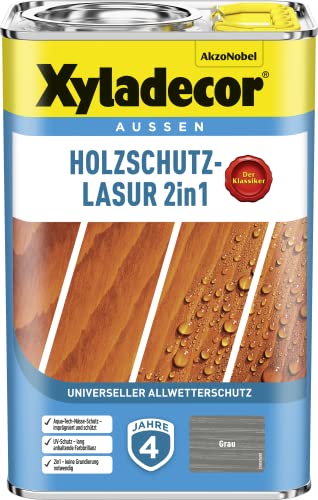 Xyladecor Holzschutz-Lasur 2 in 1, grau, 4L