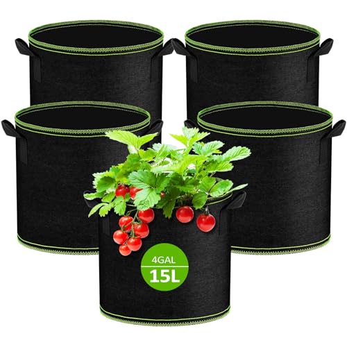 Muyohix 5 Stück Pflanzsack 15L, Stofftopf...