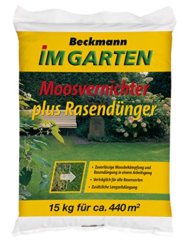Beckmann Moosvernichter Plus Rasendünger, 15...
