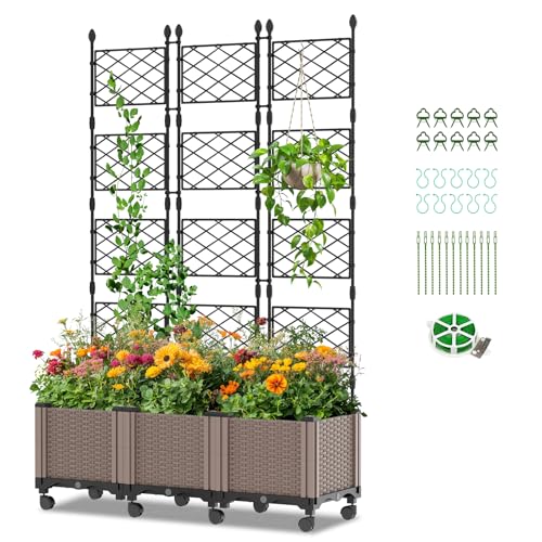 Ytaoeo Blumenkasten Hochbeet mit Rankgitter,...